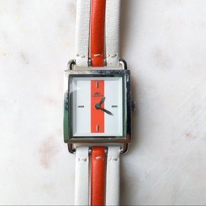 Lacoste Women’s Leather Watch | Red and White